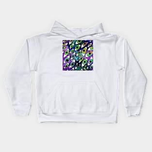 Trippy Galaxy Rainbow Swirl Eyes Purple and Green Kids Hoodie